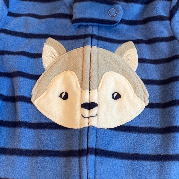 NWOT Carter’s Fleece Blue Baby Sleeper Size 6 Months - Picture 2 of 7